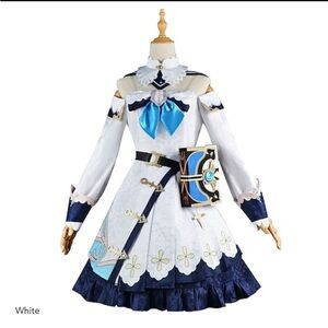 Barbara White and Blue Cosplay Dress with Book Accessory szL NWOT. NEVER WORN